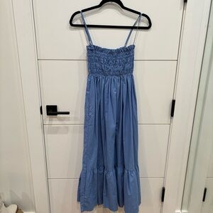Ciao Lucia NWT Cotton Umbria Blue Smocked Maxi Dress